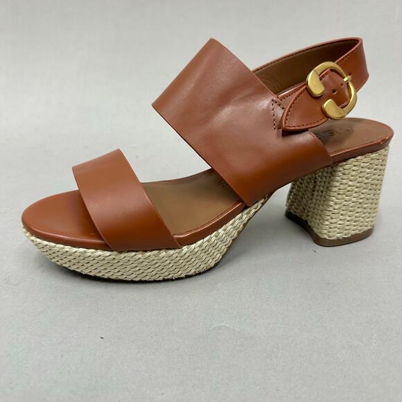 Aerosoles Camera Gingerbread‎ Combo Leather Slingback Platform Sandal Size 9 - Picture 3 of 16